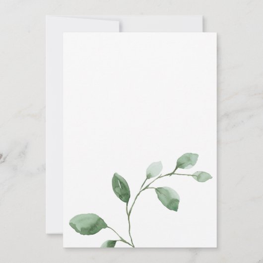 Minimalistisch groen Eucalyptus Nuestra Boda Weddi Kaart (Achterkant)
