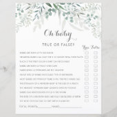 Minimalistisch groen eucalyptus oh Baby shower spe (Voorkant)