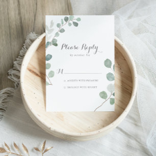 Minimalistisch groen Eucalyptus RSVP Kaartje