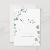 Minimalistisch groen Eucalyptus RSVP Kaartje (Voorkant)