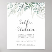 Minimalistisch groen Eucalyptus Selfie Station Tek Poster (Voorkant)