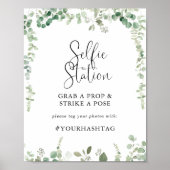 Minimalistisch groen eucalyptus selfie stationsbor poster (Voorkant)