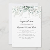 Minimalistisch groen Eucalyptus Sip and See Kaart (Voorkant)