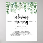 Minimalistisch groen eucalyptus ter nagedachtenis  poster (Voorkant)