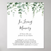 Minimalistisch groen eucalyptus ter nagedachtenis  poster (Voorkant)