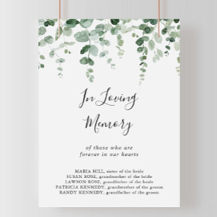 Minimalistisch groen eucalyptus ter nagedachtenis poster