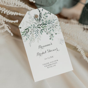 Minimalistisch groen Eucalyptus Vrijgezellenfeest Cadeaulabel