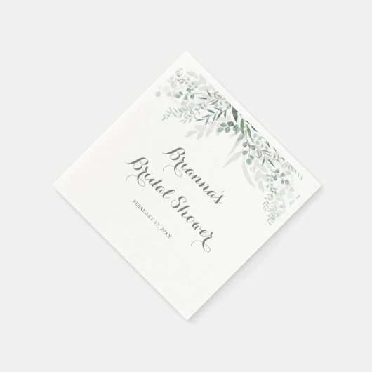 Minimalistisch groen Eucalyptus Vrijgezellenfeest Servet (Hoek)