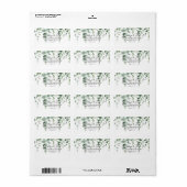 Minimalistisch groen Eucalyptus Weddenschap RSVP-a Etiket (Full Sheet)