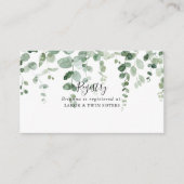 Minimalistisch Groen Eucalyptus Wedding Gift Regis Informatiekaartje (Voorkant)