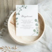 Minimalistisch groen Eucalyptus Wedding Routebesch Informatiekaartje