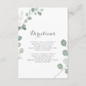 Minimalistisch groen Eucalyptus Wedding Routebesch Informatiekaartje (Voorkant)