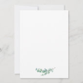 Minimalistisch groen Floral Eucalyptus Weddenschap Kaart (Achterkant)