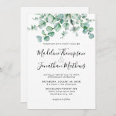 Minimalistisch groen Floral Eucalyptus Weddenschap Kaart (Voorkant / Achterkant)