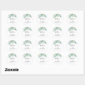 Minimalistisch groen Floral Eucalyptus Weddenschap Ronde Sticker (Vel)
