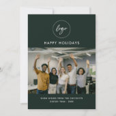Minimalistisch groen fotobedrijf Logo Christmas Ka Feestdagenkaart (Voorkant)
