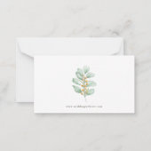 Minimalistisch groen gebladerte QR CODE bruiloft R Notitiekaartje (Achterkant)