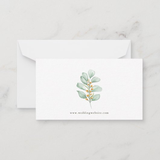 Minimalistisch groen gebladerte QR CODE bruiloft R Notitiekaartje (Achterkant)