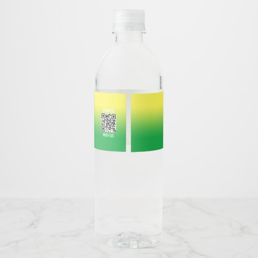 Minimalistisch groen geel verloop element logo waterfles etiket (Achterkant)