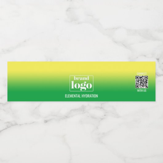 Minimalistisch groen geel verloop element logo waterfles etiket (Enkel label)