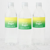 Minimalistisch groen geel verloop elementair logo waterfles etiket (Flessen)