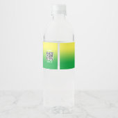 Minimalistisch groen geel verloop elementair logo waterfles etiket (Achterkant)
