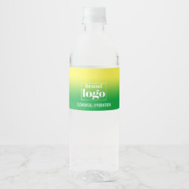 Minimalistisch groen geel verloop elementair logo waterfles etiket