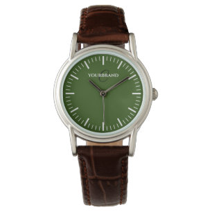 Minimalistisch groen gezicht aangepast monogram vr horloge