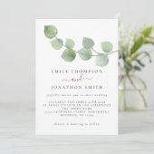 Minimalistisch Groen Goud Eucalyptus Bruiloft Kaart (Staand voorkant)