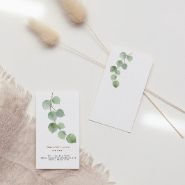 Minimalistisch groen goud met eucalyptus Leaf Visitekaartje