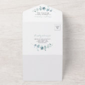 Minimalistisch groen huwelijk all in one uitnodiging (Buitenkant)