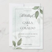 Minimalistisch groen huwelijk kaart