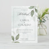 Minimalistisch groen huwelijk kaart