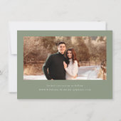 Minimalistisch groen huwelijk sparen de datum save the date (Achterkant)