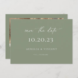 Minimalistisch groen huwelijk sparen de datum save the date