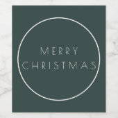 Minimalistisch groen kerst-kersttypografie wijn etiket (Enkel label)