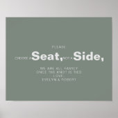 Minimalistisch Groen Kies een Zitplaats niet een Z Poster (Voorkant)