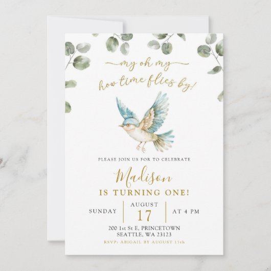 Minimalistisch groen kleine verjaardag kaart (Voorkant)