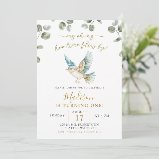 Minimalistisch groen kleine verjaardag kaart (Staand voorkant)