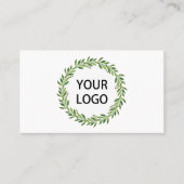 Minimalistisch groen krans Logo winterthema Visitekaartje (Voorkant)