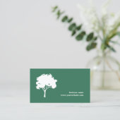 Minimalistisch groen landschap met een witte boom visitekaartje (Staand voorkant)