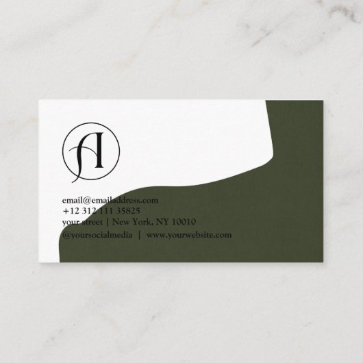 Minimalistisch Groen Logo Visitekaartje (Achterkant)
