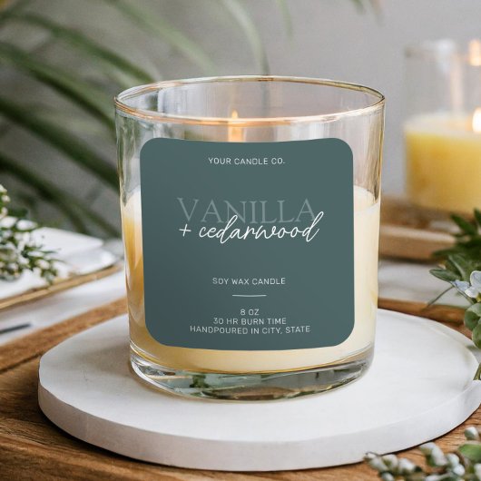 Minimalistisch Groen Modern Candle Label