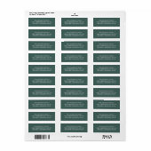 Minimalistisch groen modern kerstretouradres etiket (Full Sheet)