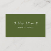 Minimalistisch groen moderne moderne merk voor mos visitekaartje (Achterkant)