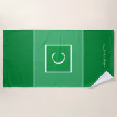 Minimalistisch Groen Monogram Aangepaste Beach Tow Strandlaken (Voorkant)