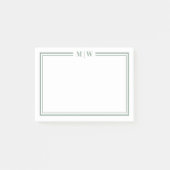 Minimalistisch groen monogram post-it® notes (Voorkant)
