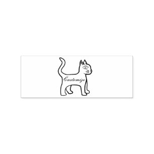 Minimalistisch groen-oog kat Thunder_Cove Rubberstempel