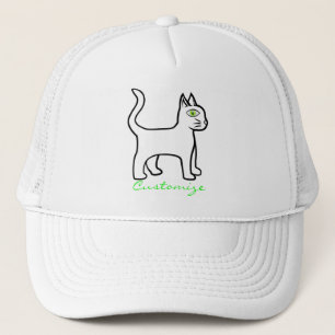Minimalistisch groen-oog kat Thunder_Cove Trucker Pet