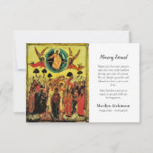 Minimalistisch groen Orthodoxe Christelijke begraf Bedankkaart (Achterkant)